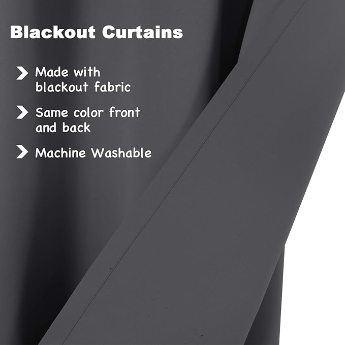 Smarcute Window Drapes Eyelet Curtains for Bedroom/Living Room S
