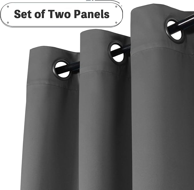 Smarcute Window Drapes Eyelet Curtains for Bedroom/Living Room S