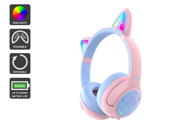Kids Volume Cat Ear Wireless Headphones