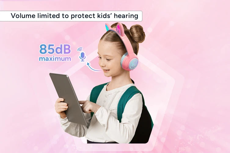 Kids Volume Cat Ear Wireless Headphones