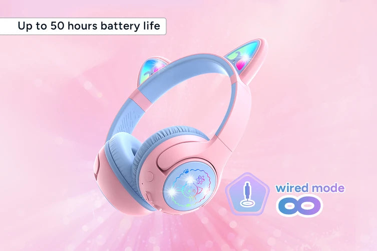Kids Volume Cat Ear Wireless Headphones
